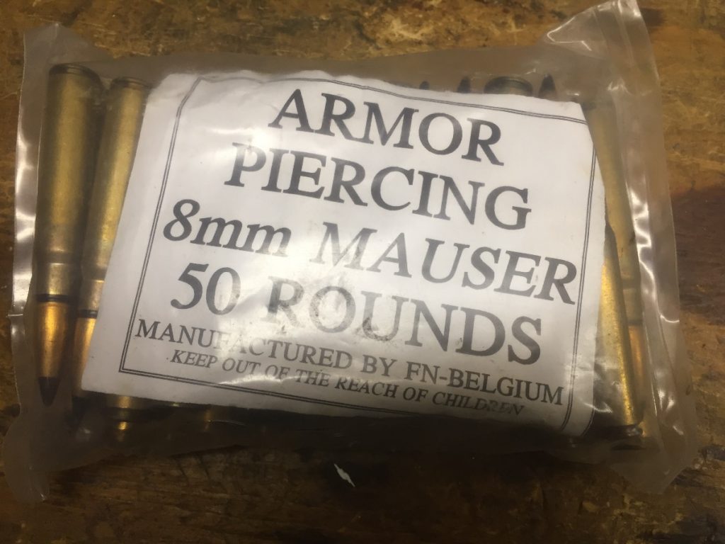 50 RNDS OF 8MM MAUSER ARMOR PIERCING AMMO