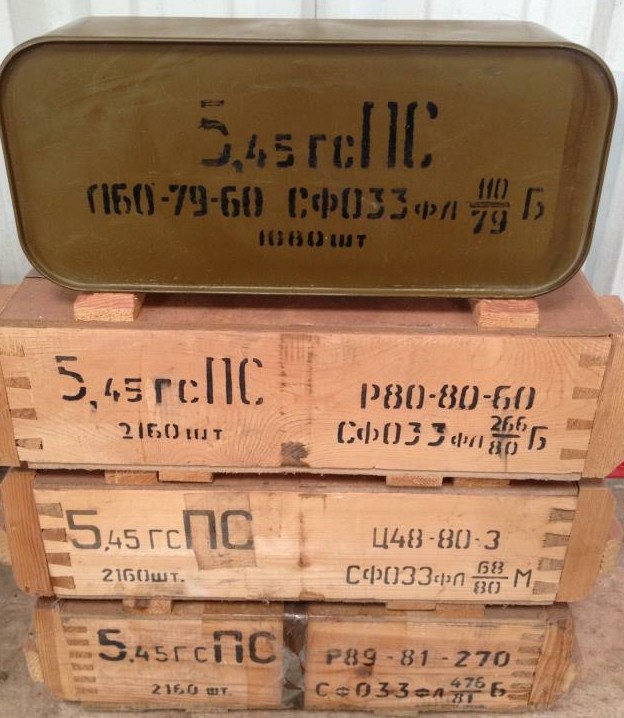Russian 5.45x39mm 7n6 Ammo 1080rd spam can.